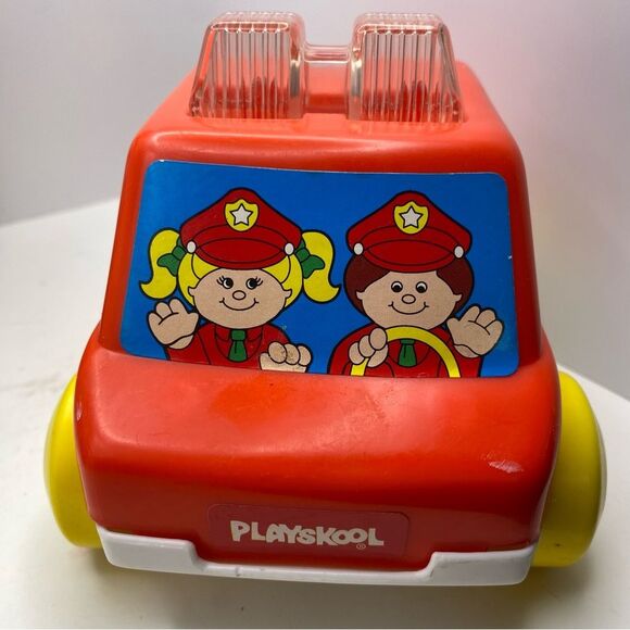 Vintage Playskool Red Police Push Car (1991) - Picture 1 of 5